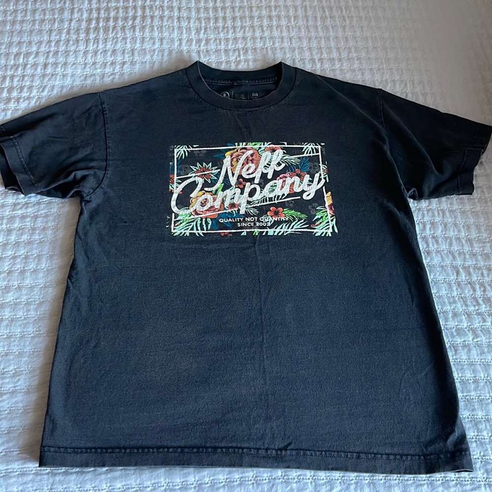 Black Faded Style Neff Company T-Shirt Medium Condition 9/10